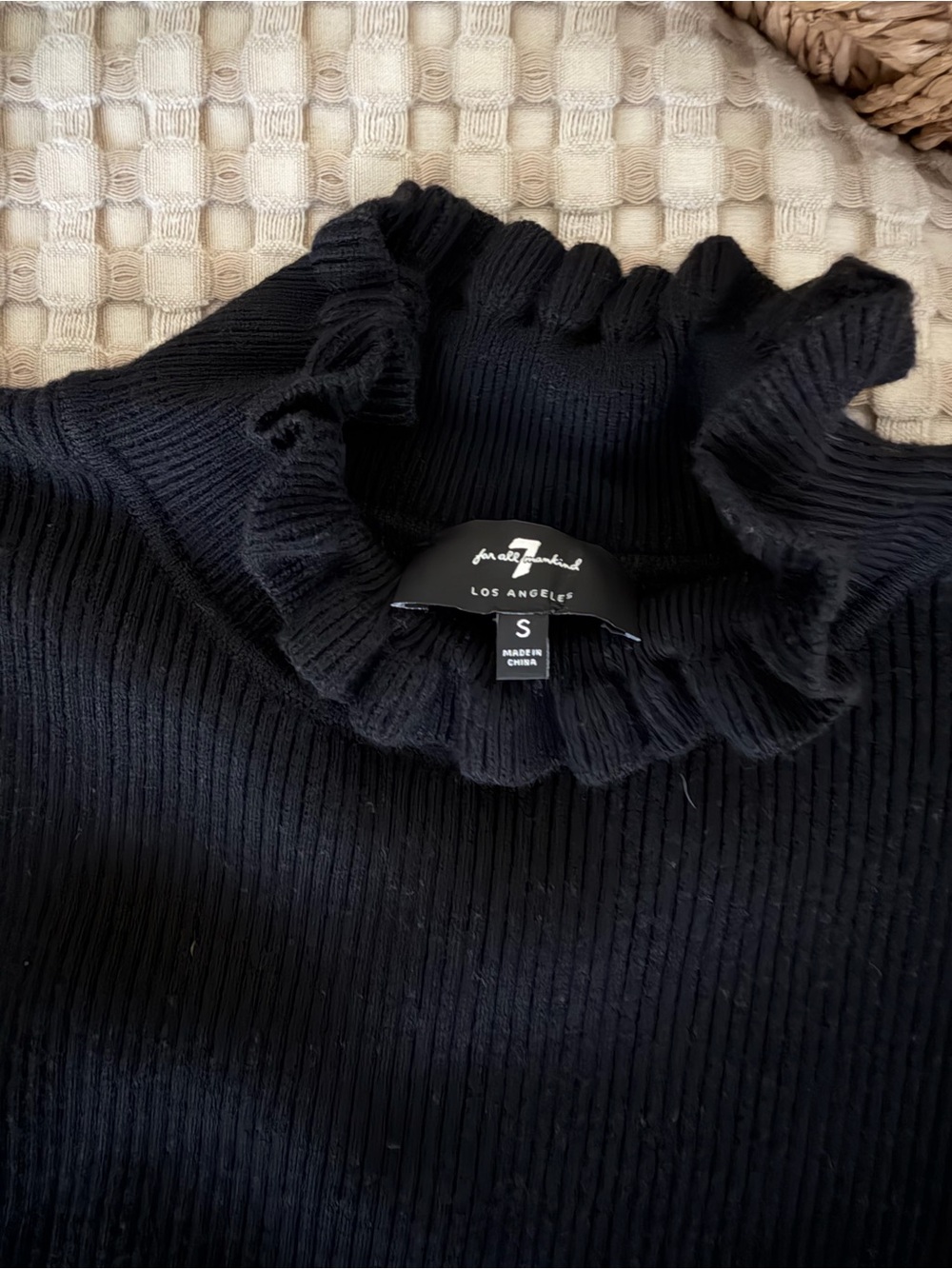 Black Ruffleneck Sweater - Picture 2 of 3